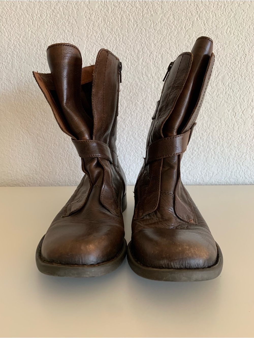 Born Brown Leather Moto Combat Boots - Picture 2 of 8